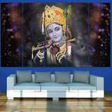 Eurotex Beautiful Krishna with flute Big Size Wall Painting for Living Room, Bedroom, Home, Office, Hotels (Krishna -16)