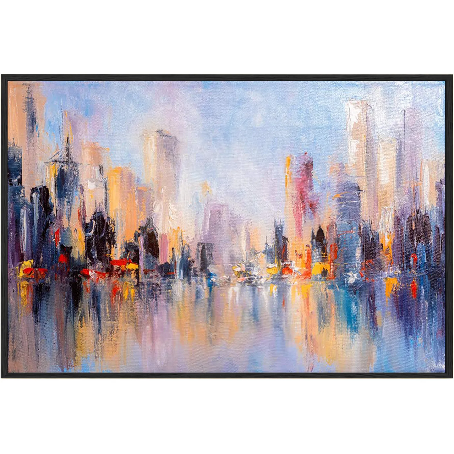 Eurotex Abstract City, Framed Canvas Wall Paintings for living room (24x36 In) Eurotex
