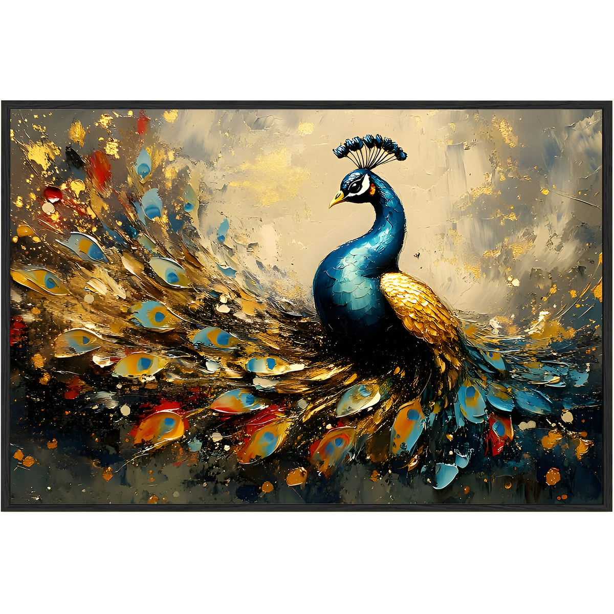 Eurotex Abstract Peacock, Canvas Printed, Wall Art & Paintings