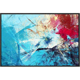 Eurotex Red & Blue, Framed Abstract Canvas Wall Art for Bedroom (36x24 In) Eurotex