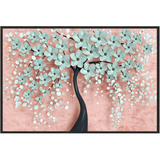 Eurotex White Flowers Tree, Framed Canvas Printed Wall Art (24x36 In) Eurotex