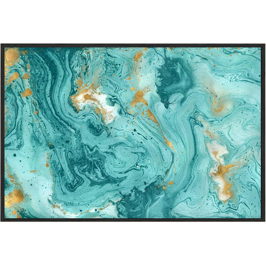 Eurotex Turquoise Marble Texture, Framed Wall Painting for Room (24x36 In) Eurotex