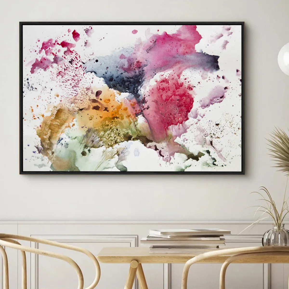 Eurotex Abstract watercolor, Framed Canvas Paintings (24x36 In) Eurotex