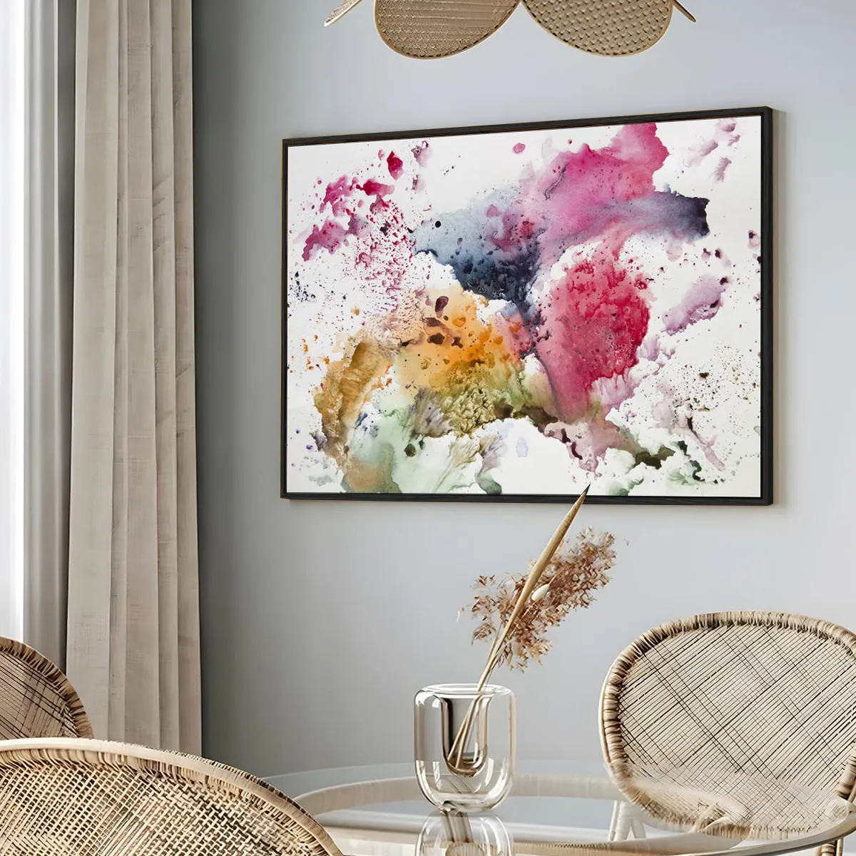 Eurotex Abstract watercolor, Framed Canvas Paintings (24x36 In) Eurotex