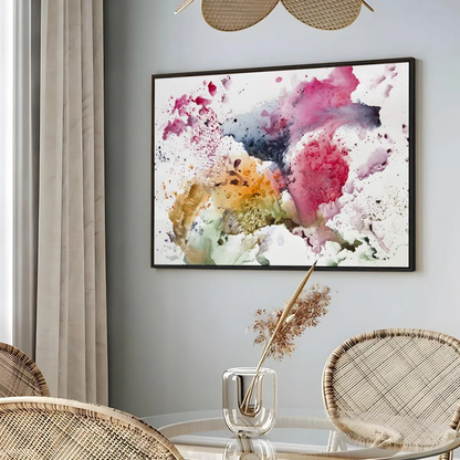 Eurotex Abstract watercolor, Framed Canvas Paintings (24x36 In) Eurotex