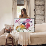 Eurotex Abstract watercolor, Framed Canvas Paintings (24x36 In) Eurotex