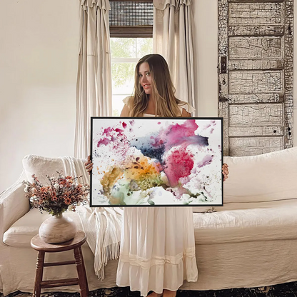 Eurotex Abstract watercolor, Framed Canvas Paintings (24x36 In) Eurotex