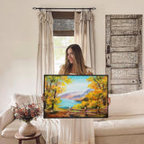 Eurotex Beautiful Riverside Scenery, paintings for living room (24x36 In) Eurotex