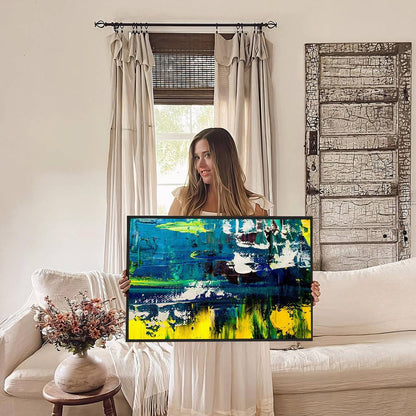 Eurotex Fragment Abstract, Framed Canvas Wall Paintings for living room, (24x36 In) Eurotex
