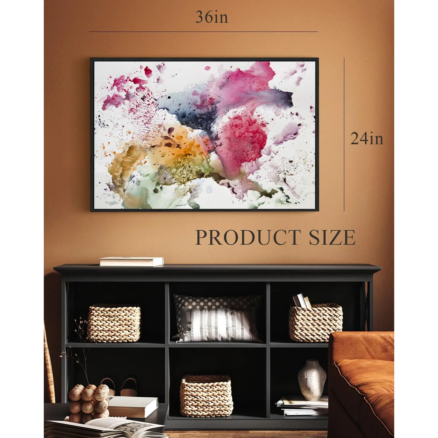 Eurotex Abstract watercolor, Framed Canvas Paintings (24x36 In) Eurotex