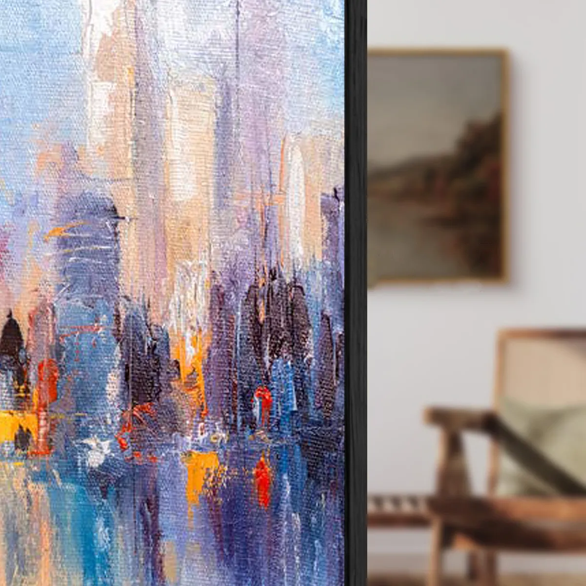 Eurotex Abstract City, Framed Canvas Wall Paintings for living room (24x36 In) Eurotex