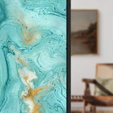 Eurotex Turquoise Marble Texture, Framed Wall Painting for Room (24x36 In) Eurotex