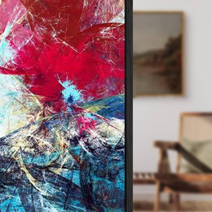 Eurotex Red & Blue, Framed Abstract Canvas Wall Art for Bedroom (36x24 In) Eurotex