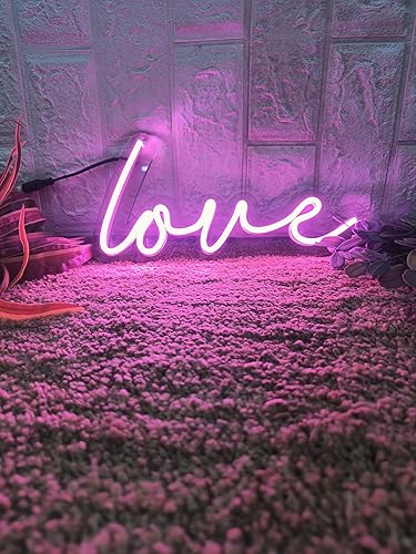 Neon Sign Board for Bedroom, Living Room, Gaming Room Decor, Gift for Birthday and Anniversary (Love)