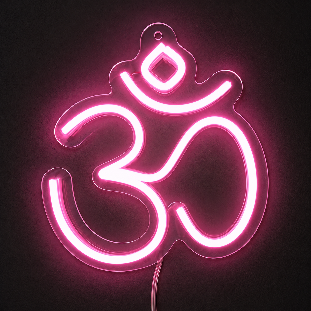 Om LED Neon Sign – Warm White ॐ Light for Home Mandir