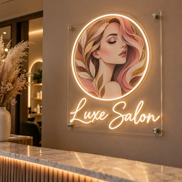 Neon + UV Printed Logo Sign – Full Colour 24 Inch