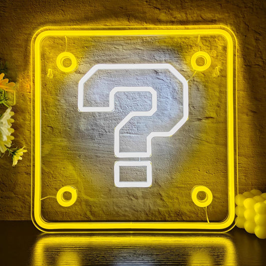 Neon Sign Board for Bedroom, Living Room, Gaming Room Decor, Gift for Birthday and Anniversary (Question Block)