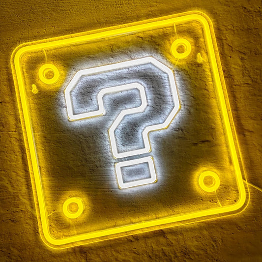 Neon Sign Board for Bedroom, Living Room, Gaming Room Decor, Gift for Birthday and Anniversary (Question Block)