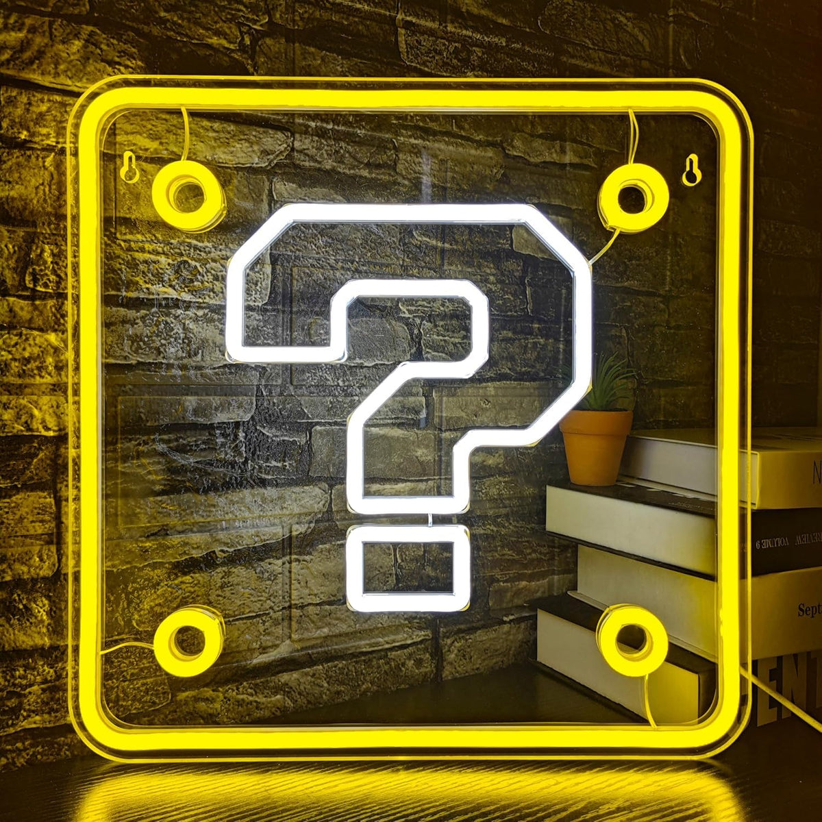 Question Sign Neon Question Block LED Custom Neon Sign | Personalized Glow Sign for Any O ...
