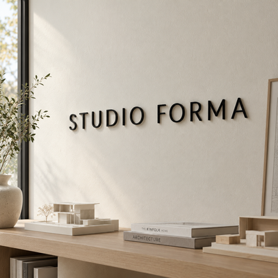 Matte Black Acrylic Letters 6 Inch – Minimal Office Decor