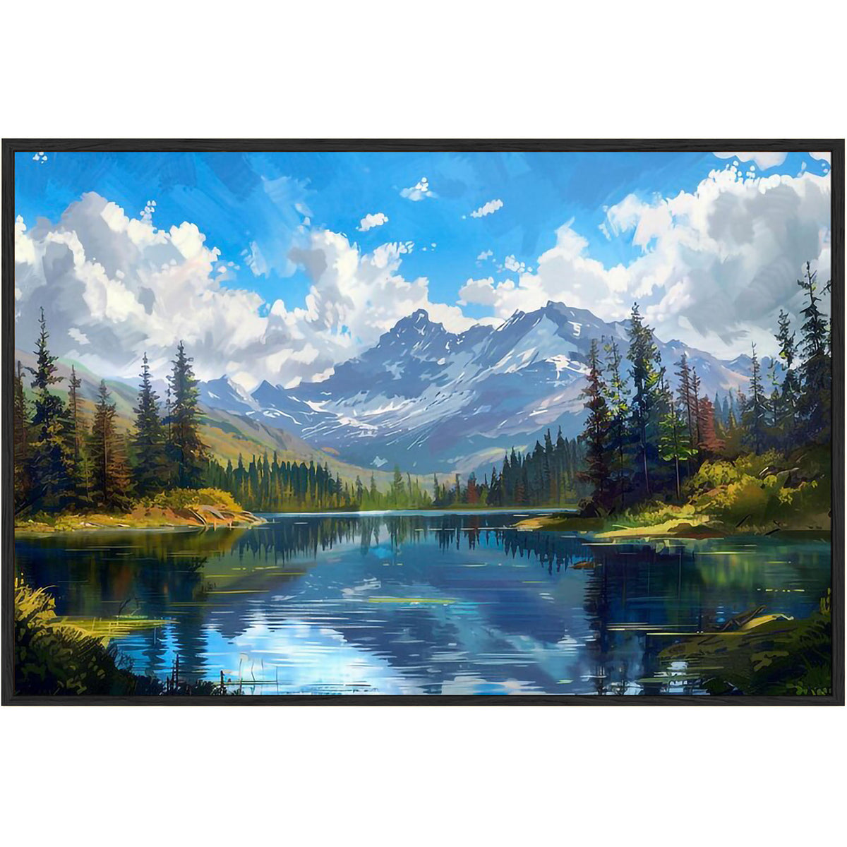 Eurotex Mountain with River Design 1, Canvas Printed, Wall Art & Paintings