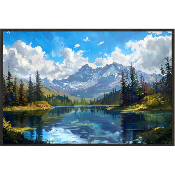 Eurotex Mountain with River Design 1, Canvas Printed, Wall Art & Paintings
