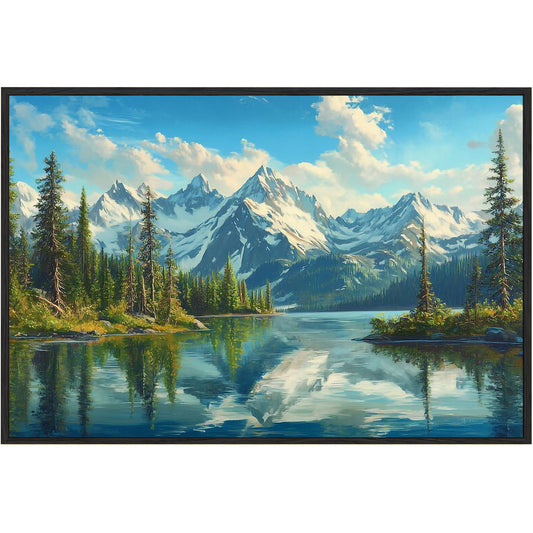 Eurotex Mountain with River Design 2, Canvas Printed, Wall Art & Paintings