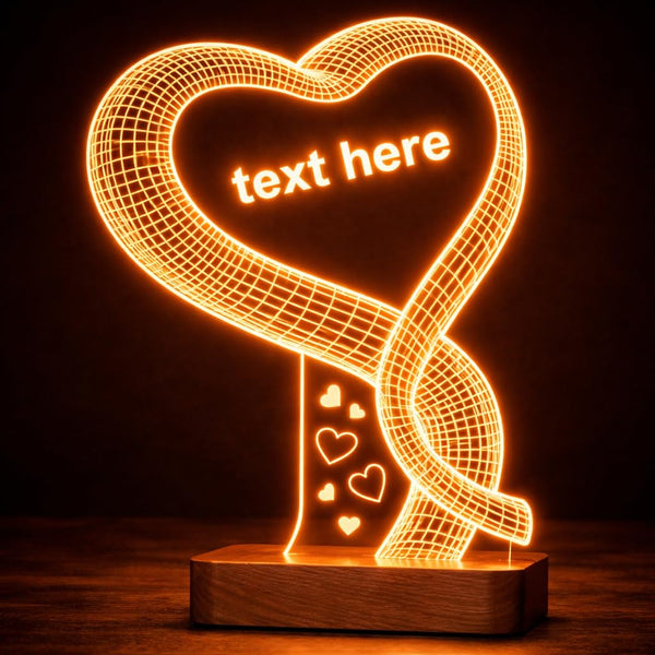 Eurotex Custom Spiral Heart Led Lamp for Couple And Gift