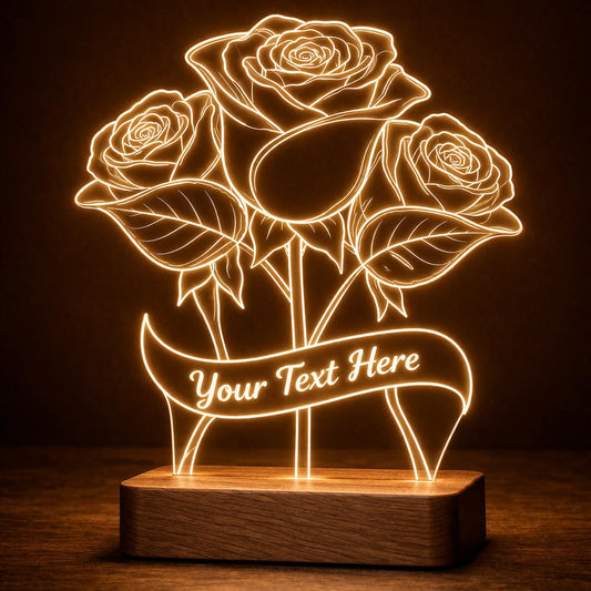 Eurotex Custom Beautiful Roses Led Lamp for Couple And Gift