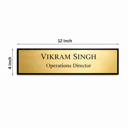 Eurotex Custom Name Plate for Office (Golden Acrylic)
