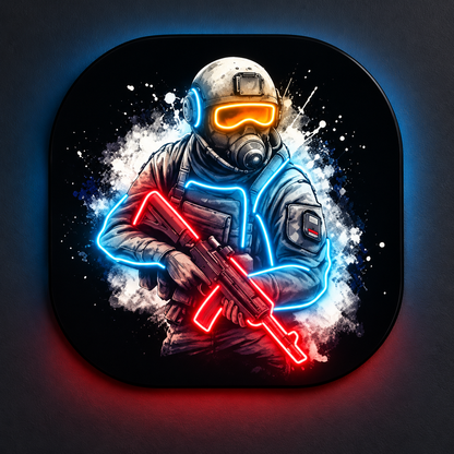 Counter Strike Gaming LED Neon Sign – UV Printed Wall Art