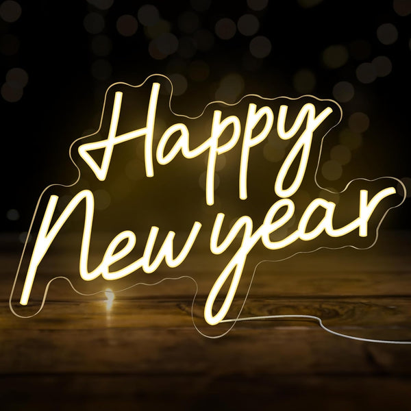 Happy New Year Personalised Neon Bar Sign | Custom LED Neon for Parties & Home