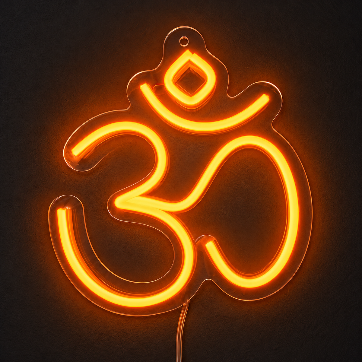 Om LED Neon Sign – Warm White ॐ Light for Home Mandir