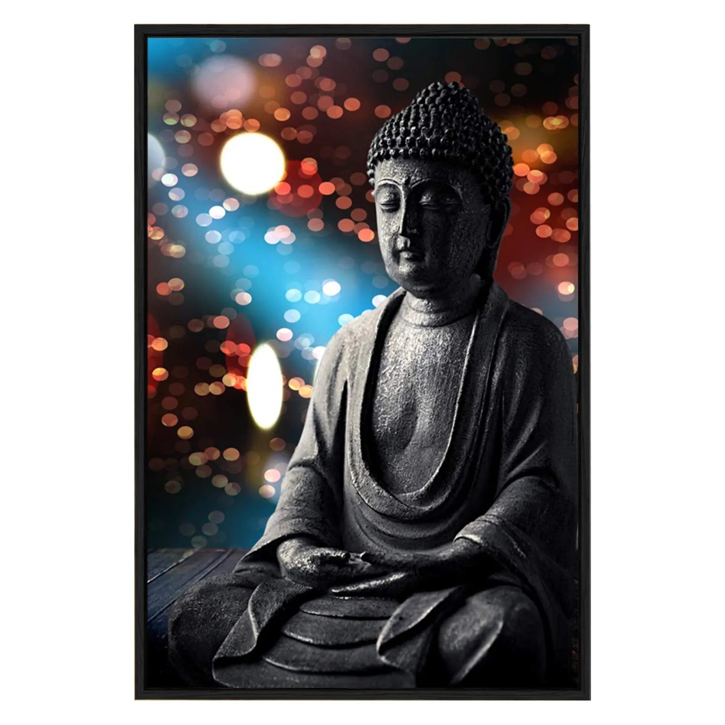 Eurotex Gautam Buddha Statue, Framed Wall Hangings for Living Room (24x36 In) Eurotex