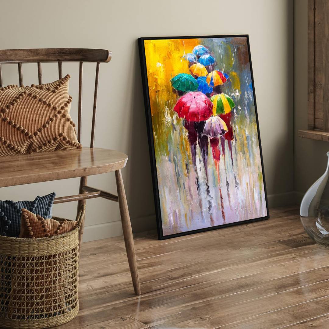 Eurotex Abstract Rainy Day, Wall Decor for Living Room (36x24 In) Eurotex