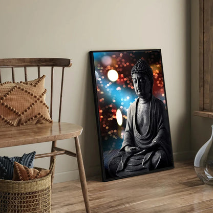 Eurotex Gautam Buddha Statue, Framed Wall Hangings for Living Room (24x36 In) Eurotex