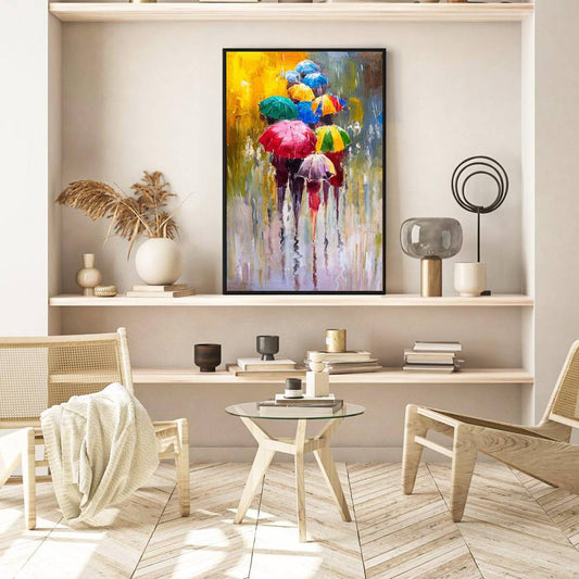 Eurotex Abstract Rainy Day, Wall Decor for Living Room (36x24 In) Eurotex