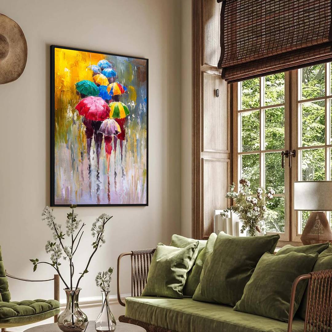 Eurotex Abstract Rainy Day, Wall Decor for Living Room (36x24 In) Eurotex