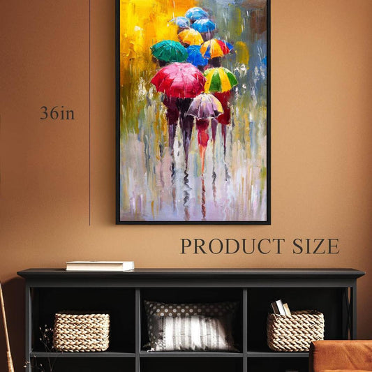 Eurotex Abstract Rainy Day, Wall Decor for Living Room (36x24 In) Eurotex