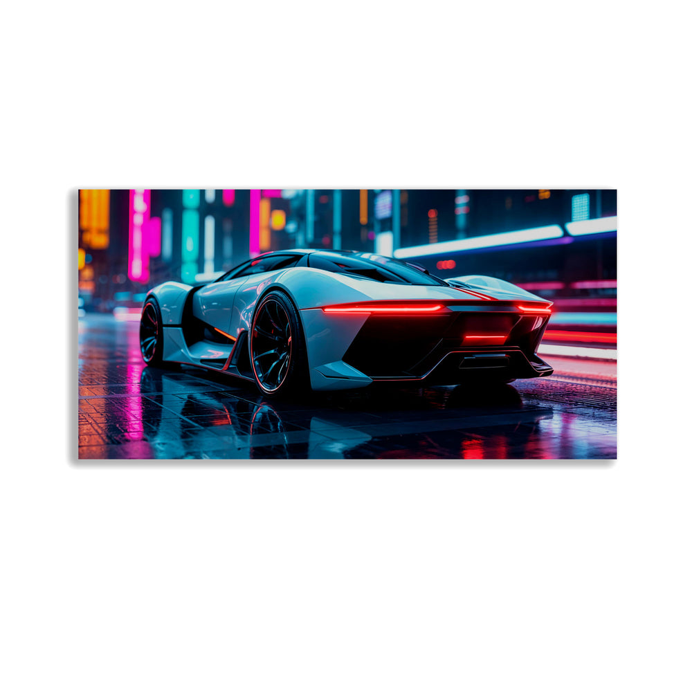 fabsouk Neon Supercar Poster for Bedroom, Living Room, Gift Wall Decor (PORSHE)