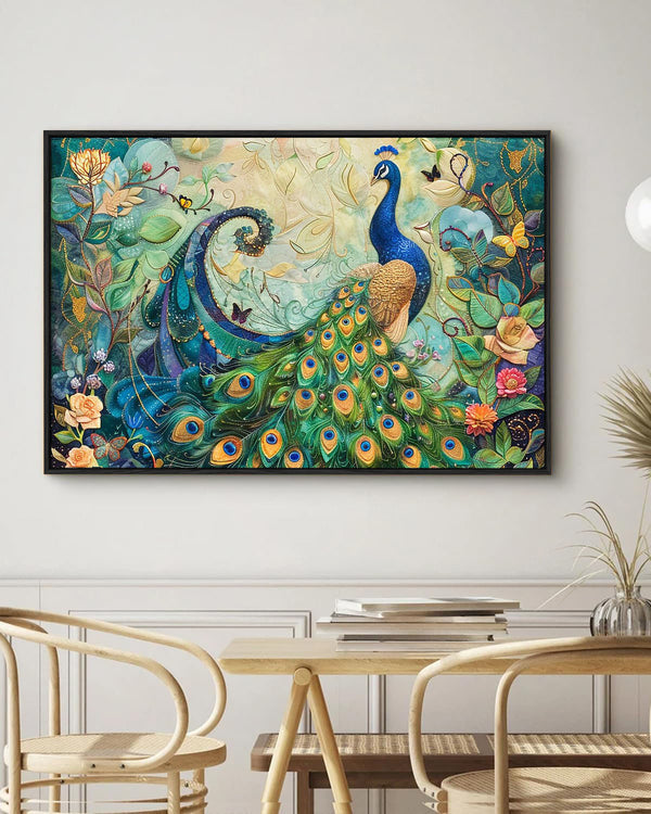 Eurotex Peacock Design 5, Canvas Printed, Wall Art & Paintings