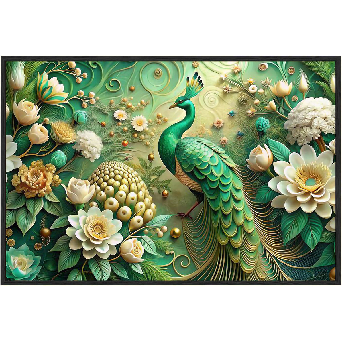 Eurotex Peacock Design 6, Canvas Printed, Wall Art & Paintings