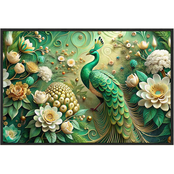 Eurotex Peacock Design 6, Canvas Printed, Wall Art & Paintings