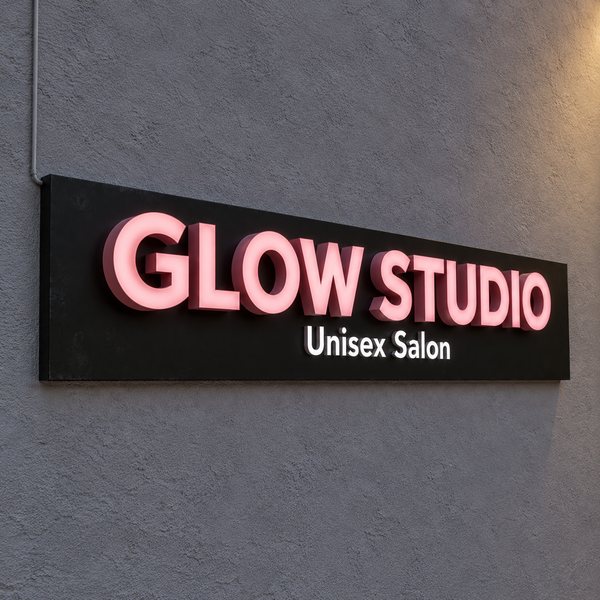 3D LED Letters on ACP Base Sign Board – 6x2 ft