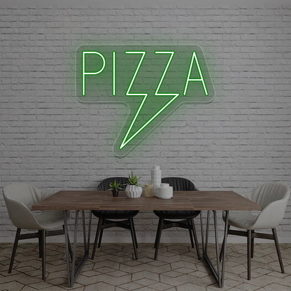 Pizza Bolt LED Restaurant Signs | Fast Food & Mexican Restaurant Neon (18In x 18In)