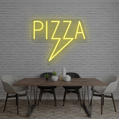 Pizza Bolt LED Restaurant Signs | Fast Food & Mexican Restaurant Neon (18In x 18In)