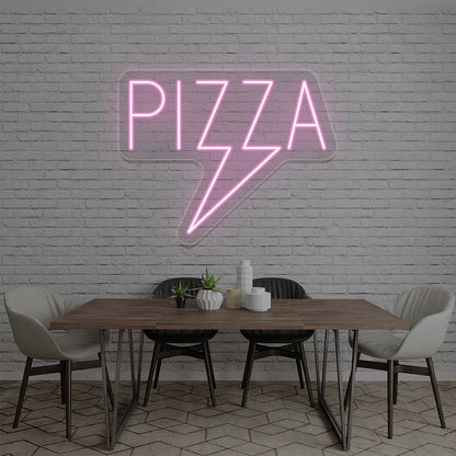 Pizza Bolt LED Restaurant Signs | Fast Food & Mexican Restaurant Neon (18In x 18In)