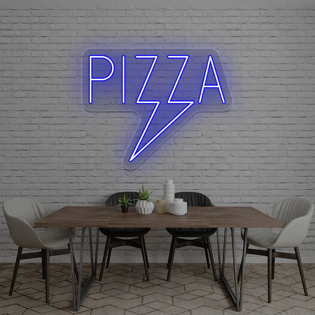 Pizza Bolt LED Restaurant Signs | Fast Food & Mexican Restaurant Neon (18In x 18In)