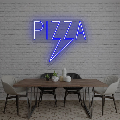 Pizza Bolt LED Restaurant Signs | Fast Food & Mexican Restaurant Neon (18In x 18In)