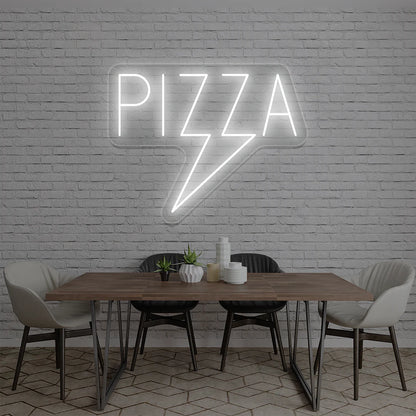 Pizza Bolt LED Restaurant Signs | Fast Food & Mexican Restaurant Neon (18In x 18In)